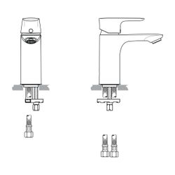 Ideal Standard Waschtisch-Armatur Connect Air, 5 l/min., ohne Ablgarn., Ausld.112mm, Brush... IST-A7024A2 4015413347501 (Abb. 1)