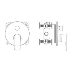 Ideal Standard Badearmatur Unterputz Connect Air, BS2, Rosette d:163mm, Magnetic Grey... IST-A7035A5 4015413348249 (Abb. 1)