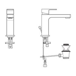 Ideal Standard Waschtischarmatur Edge, Slim, 5 l/min., mit Ablaufgarnitur Ausld.120mm, Chr... IST-A7101AA 4015413343862 (Abb. 1)