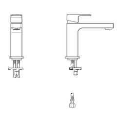 Ideal Standard Waschtischarmatur Edge, Slim, 5 l/min., ohne Ablgarn., Ausld.120mm, Chrom... IST-A7103AA 4015413343848 (Abb. 1)