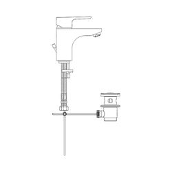 Ideal Standard Waschtisch-Armatur 145 Ceraplan III, ND, mit Ablaufgarnitur Ausladung 110mm... IST-B0709AA 3800861042785 (Abb. 1)