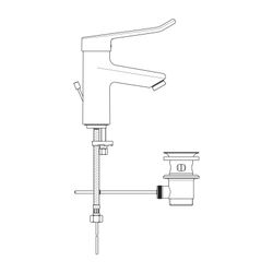 Ideal Standard Waschtisch-Armatur Ceraplus mit Bügelgriff mit Ablaufgarnitur Ausld. 112mm ... IST-BC095AA 3800861059516 (Abb. 1)
