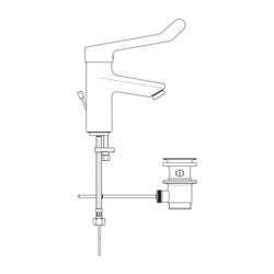 Ideal Standard Waschtisch-Armatur Ceraplus mit Klinikhebel mit Ablaufgarnitur Ausld. 112mm... IST-BC097AA 3800861059530 (Abb. 1)