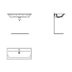 Ideal Standard Möbelwaschtisch Connect Air, 1 Hahnloch, mit Überlauf 1040x460x165mm, Weiß... IST-E027401 5017830514381 (Abb. 1)
