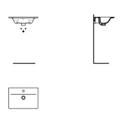 Ideal Standard Möbelwaschtisch Connect Air, 1 Hahnloch, mit Überlauf 540x380x155mm, Weiß m... IST-E0296MA 5017830518389 (Abb. 1)