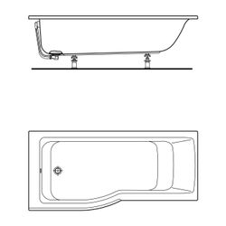 Ideal Standard Dusch-Badewanne Connect Air, Version li., 1700x800x465mm, Weiß... IST-E113401 5017830518853 (Abb. 1)
