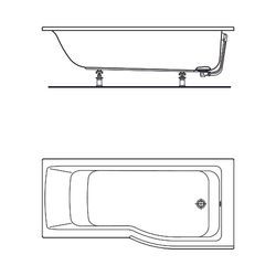 Ideal Standard Dusch-Badewanne Connect Air, Version re., 1700x800x465mm, Weiß... IST-E113501 5017830518860 (Abb. 1)