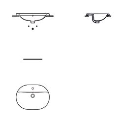 Ideal Standard Einbauwaschtisch Connect, oval, 1 Hahnloch mit Überlauf 620x460x175mm, Weiß... IST-E504001 5017830446750 (Abb. 1)