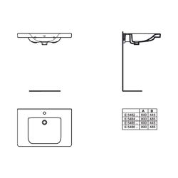 Ideal Standard Waschtisch Connect Freedom, 1 Hahnloch mit Überlauf, unterfahrbar, 600x555x... IST-E548201 5017830470243 (Abb. 1)