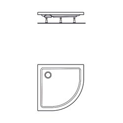 Ideal Standard Viertelkreis-Brausewanne Hotline Neu, 800x800x80mm, Weiß... IST-K277901 4015413058025 (Abb. 1)