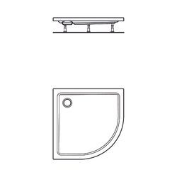 Ideal Standard Viertelkreis-Brausewanne Hotline Neu, 900x900x80mm, Weiß... IST-K278001 4015413058056 (Abb. 1)