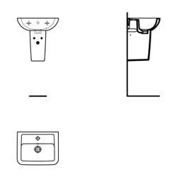 Ideal Standard Handwaschbecken Eurovit Plus, 1 Hahnloch, mit Überlauf 450x360x170mm, Weiß... IST-K284801 4015413065160 (Abb. 1)