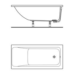 Ideal Standard Körperform-Badewanne Connect Air, 1500x700x475mm, Weiß... IST-T361301 8014140448198 (Abb. 1)