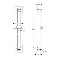 Ideal Standard Brausestange Archimodule, mit Wandanschlussbogen, 900mm, Chrom... IST-A1529AA 4015413327435 (Abb. 1)