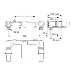 Ideal Standard UP-Bausatz 1, für Zweigriff-Wand-Waschtischarmatur... IST-A3476NU 4015413870665 (Abb. 1)