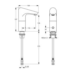 Ideal Standard Sensor-Waschtisch-Armatur Ceraplus, ohne Misch, Batteriebetrieben, Ausld.11... IST-A4151AA 4015413304887 (Abb. 1)