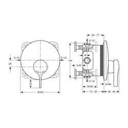 Ideal Standard Brausearmatur Unterputz Melange, Bausatz 2, Rosette d:163mm, Chrom... IST-A4719AA 4015413321167 (Abb. 1)