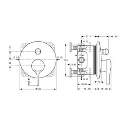 Ideal Standard Badearmatur Unterputz Melange, Bausatz 2, Ros. d:163mm, eigens.DIN EN 1717,... IST-A4805AA 4015413323154 (Abb. 1)