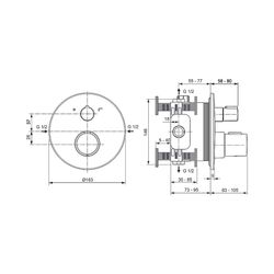 Ideal Standard Armaturen-Bundle Unterputz Ceratherm T100 Magnetic Grey... IST-A7573A5 3800861102854 (Abb. 1)