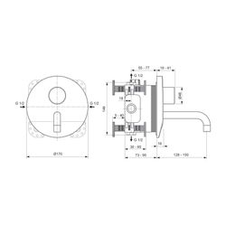 Ideal Standard Sensor-Wand-Waschtisch-Armatur Unterputz Ceraplus, BS2, Temp.ü.Spez.Wkz., B... IST-A6149AA 4015413332651 (Abb. 1)