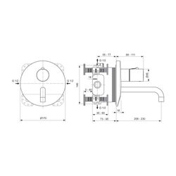 Ideal Standard Sensor-Wand-Waschtisch-Armatur Unterputz Ceraplus, BS2, Temp.über Griff, Ba... IST-A6151AA 4015413332675 (Abb. 1)