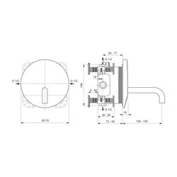 Ideal Standard Sensor-Wand-Waschtisch-Armatur Unterputz Ceraplus, BS2, Rosette d:170mm, Ch... IST-A6733AA 4015413339377 (Abb. 1)