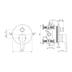 Ideal Standard Badearmatur Unterputz Ceraplus Bausatz 2 Rosette d:163mm Chrom... IST-A6866AA 4015413340540 (Abb. 1)