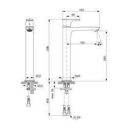 Ideal Standard Waschtisch-Armatur Connect Air, mit verl.Sockel, ohne Ablgarn., Ausld.150mm... IST-A7027GN 4015413346641 (Abb. 1)