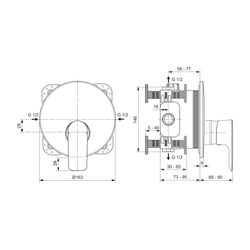 Ideal Standard Brausearmatur Unterputz Connect Air, BS2, Rosette d:163mm, Magnetic Grey... IST-A7034A5 4015413348232 (Abb. 1)