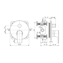 Ideal Standard Badearmatur Unterputz Connect Air, Bausatz 2, Rosette d:163mm, Chrom... IST-A7035AA 4015413342148 (Abb. 1)