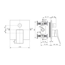 Ideal Standard Badearmatur Unterputz Conca, Bausatz2, Magnetic Grey... IST-A7374A5 3800861085775 (Abb. 1)