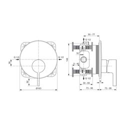 Ideal Standard Brausearmatur Unterputz JOY, Bausatz2, Magnetic Grey... IST-A7382A5 3800861087373 (Abb. 1)