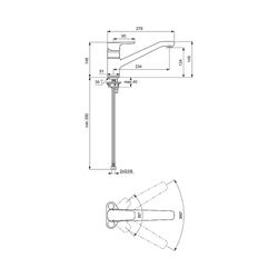 Ideal Standard Display Küchenarmatur Ceraplan III, Ausld.234mm, Chrom... IST-B0737AA 3800861043010 (Abb. 1)