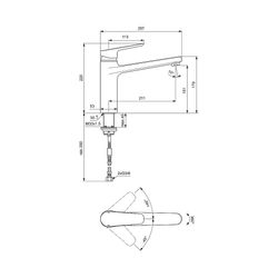 Ideal Standard Küchenarmit Ceraplan III, Ausld.211mm, mit hoch angesetztem Gussauslauf, Ch... IST-B0952AA 4015413339032 (Abb. 1)