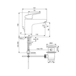 Ideal Standard Armaturenpaket Ceraflex, mit Waschtisch-Armatur, Brause-Armit und Brausekom... IST-BD011AA 3800861089827 (Abb. 1)
