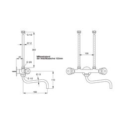 Ideal Standard Druck-Spültischarmit Spezialarmaturen Chrom... IST-B2223AA 4011307003133 (Abb. 1)