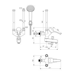 Ideal Standard Badearmatur AP, ND, Ausld. 160mm, Chrom... IST-B2579AA 4011307013057 (Abb. 1)