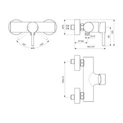 Ideal Standard Brausearmatur Aufputz Ceraline Silk Black... IST-BC200XG 3800861101536 (Abb. 1)