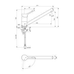 Ideal Standard Küchenarmatur Ceralook, Ausld.230mm, Chrom... IST-BC292AA 3800861068679 (Abb. 1)