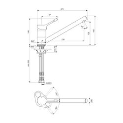 Ideal Standard Küchenarmatur Ceralook, ND, Ausld.230mm, Chrom... IST-BC293AA 3800861068686 (Abb. 1)