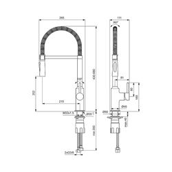 Ideal Standard Küchenarmatur Ceralook, Semi-Profi, Ausl. mit Federarm und HB, Ausld.215mm,... IST-BC302AA 3800861069669 (Abb. 1)