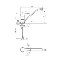 Ideal Standard Küchenarmatur Alpha, Ausld.224mm, Chrom... IST-BC490AA 3800861073178 (Abb. 1)