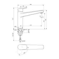 Ideal Standard Display Küchenarmatur Ceraplan mit hohem Auslauf Ausld.210mm BlueStart Chro... IST-BD349AA 3800861105107 (Abb. 1)