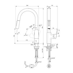 Ideal Standard Display Küchenarmatur Ceraplan Ausld.216mm mit h.Rohrauslauf für Handbrause... IST-BD353AA 3800861105145 (Abb. 1)