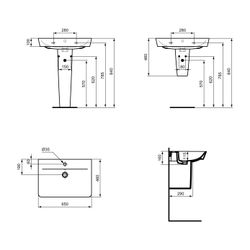 Ideal Standard Waschtisch Connect Air Cube, 1 Hahnloch, mit Überlauf 650x460x160mm, Weiß m... IST-E0297MA 5017830518396 (Abb. 1)