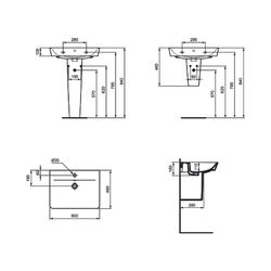 Ideal Standard Waschtisch Connect Air Cube 1 Hahnloch, mit Überlauf 600x460x160mm Weiß mit... IST-E0298MA 5017830518402 (Abb. 1)