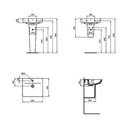 Ideal Standard Waschtisch Connect Air Cube, 1 Hahnloch, mit Überlauf 500x450x160mm, Weiß m... IST-E0301MA 5017830518426 (Abb. 1)