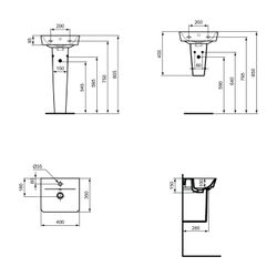Ideal Standard Handwaschbecken Connect Air Cube 1 Hahnloch, mit Überlauf 400x350x150mm Sch... IST-E0307V3 5017830553571 (Abb. 1)