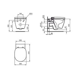 Ideal Standard WC-Paket Connect AquaBlade mit WC-Sitz Softclosing 365x540x340mm Weiß... IST-K707401 4015413027861 (Abb. 1)