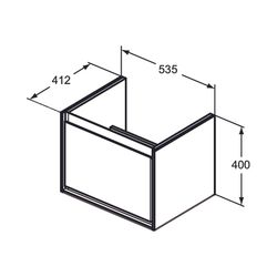 Ideal Standard WT-USchrank Connect Air Cube, 2 Auszüge, 530x409x517mm, Nussbaum und Schwar... IST-R0472NE 5017830556633 (Abb. 1)